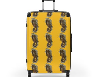 Suitcase, Seahorse Suitcase, Seahorse Suitcase Set, Carry-on Bag, Airline Suitcase, Seahorse Carry-on, Custom Suitcases