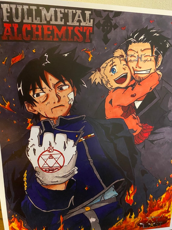 Full Metal Alchemist Fanart This is a Print Roy Mustang Flame