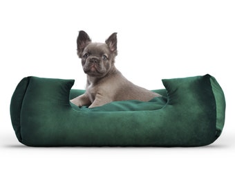 Medium Emerald Green Plush Velvet Dog Bed - Emerald Green
