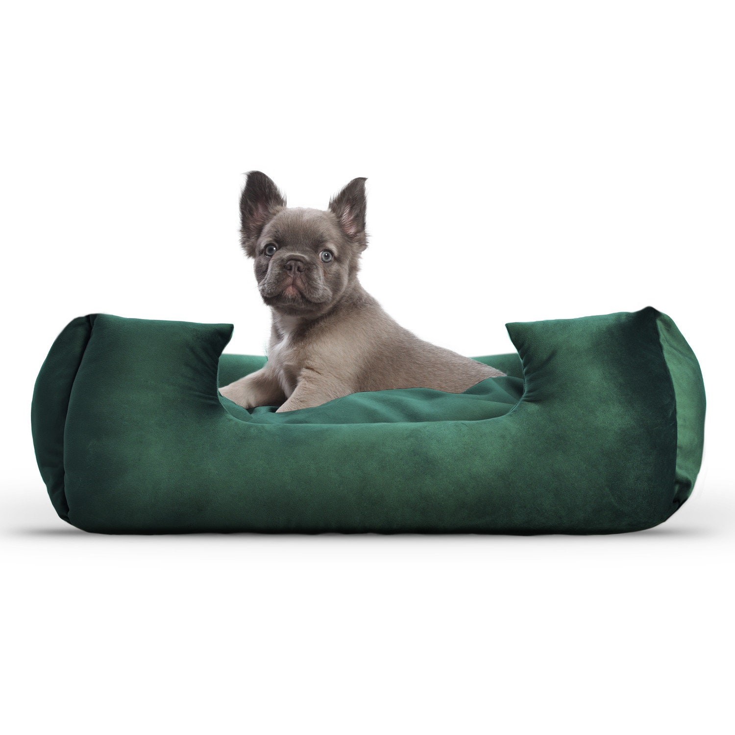 Dark green dog bed hotsell
