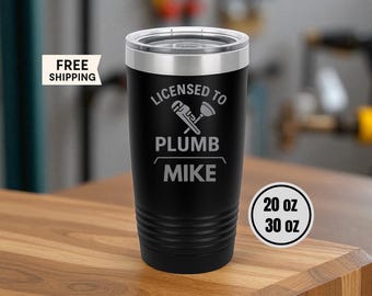 Personalized Plumber Tumbler: Insulated Gift for Tradesman