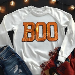 Sequin 'Boo' Patch - Heat Activated Adhesive, 6.5x11"