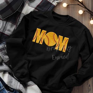 Softball Patch Sports Patch - Softball Sequin MOM Patch 4.6 x 10.8 inch patch New Design fast shipping Eye catching Softball mom Patch Ready