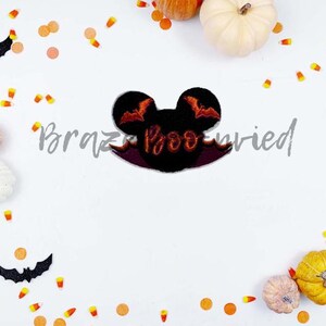 Chenille/Embroidered BOO Bat Patch