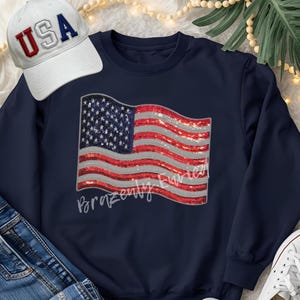 American Flag Sequins Patch Great Patriotic Patch