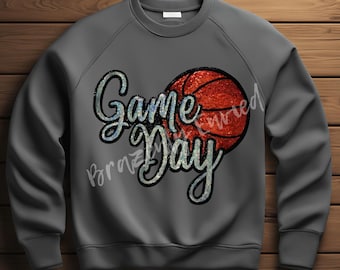 Basketball Patch Sequins Game Day Iron On Applique