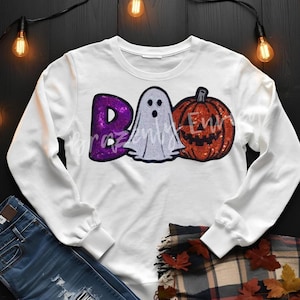 Halloween Patch Boo /Ghost - Pumpkin Sequins Patch