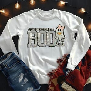 Halloween Just Here For the Boo ZE Sequins Patch