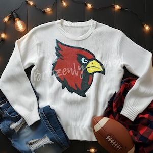 Cardinals Patch: Red Sequins Iron On Applique