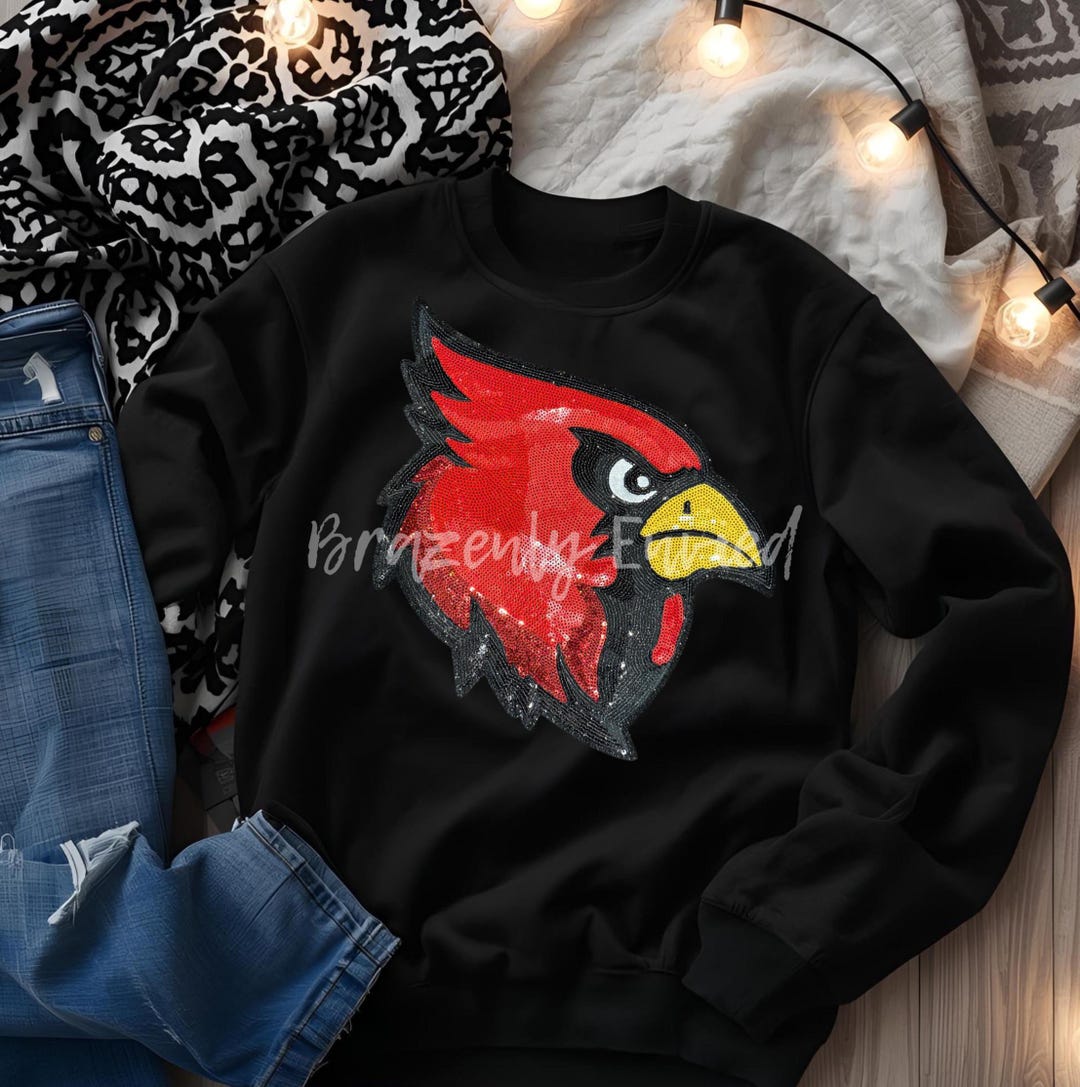 Cardinals Patch: Red Sequins Iron on Applique - Etsy