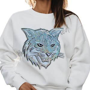Sequin Bobcat Patch | Heat Activated Adhesive