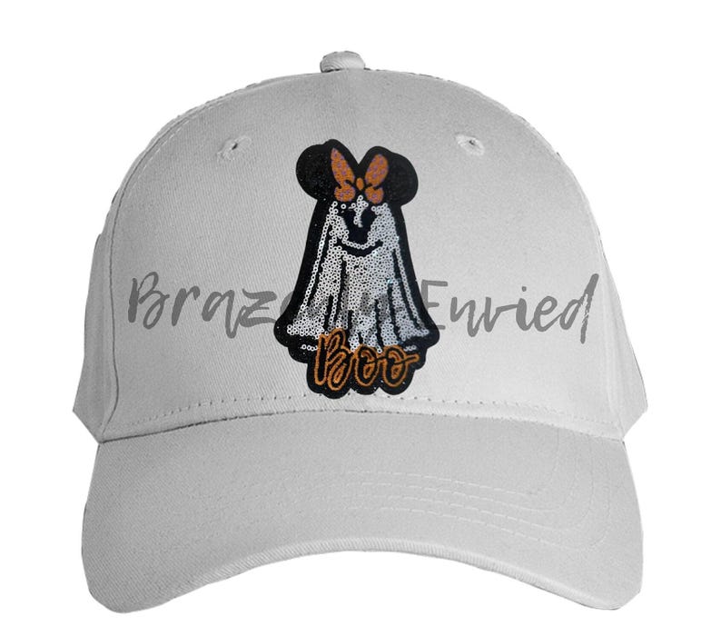 Hat Patch Ghost with Bow Sequins Patch image 2