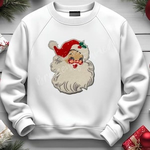 Santa Patch | Chenille Vintage Red Hat Iron-On Applique