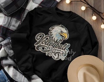 Eagles Patch | Eagles Volleyball Iron On | Eagles Sequins Applique