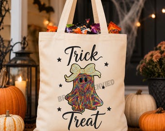 Halloween Ghost Sequins Patch with Bow