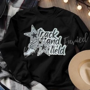 Sequin Track Patch: Black & Silver Iron-On Applique (11.5" Wide)