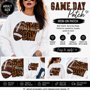 Game Day Patch | Bengal Tiger Football Stripes Iron On Applique