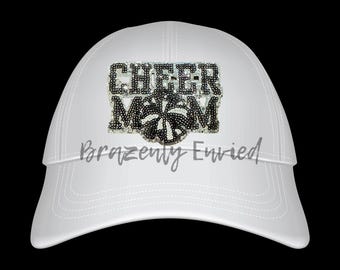 Cheer Mom Sequin Patch: Iron On Applique (4" Wide)