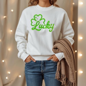 St Patrick's Day Patch  Lucky Fluffy Iron On Applique