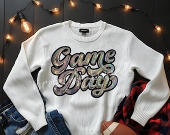 Sequins Game Day Patch: Iron-On Sports Applique (11x8.25 in)