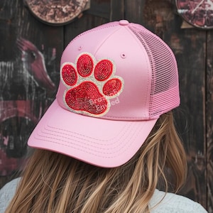 Red Sequin Paw Patch with Glitter Backing Iron On Applique