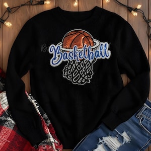 Basketball Patch| sequins basketball hoop patch | Beautiful Blue  Basketball Sequins Word Sequins and Chenille Patch