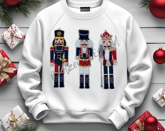 Nutcracker Patch Christmas Chenille Soldier Iron On Applique Red-Blue-Green