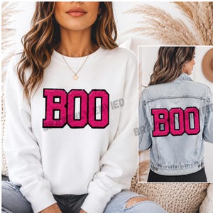 Pink Boo Patch |Sequins Halloween Applique