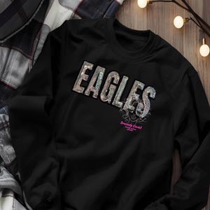 Eagle Patch: Silver Sequins Iron On Applique