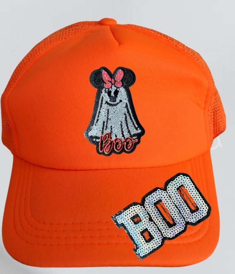 Hat Patch Ghost with Bow Sequins Patch image 1