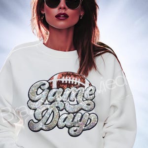 Football Patch | Sequins Game Day Patch Iron On Applique