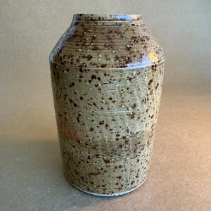 Hand Thrown Ceramic Vase, Speckled Stoneware Vessel, Rustic Modern Pottery Decor