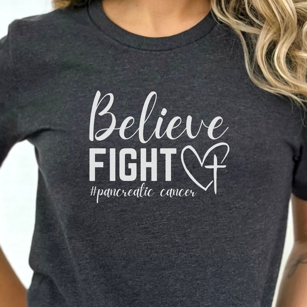 Believe Fight Shirt, Any Cancer Awareness Tee, Cancer Warrior, Support Squad, Custom Motivational Gift, Inspirational Christian Tshirt