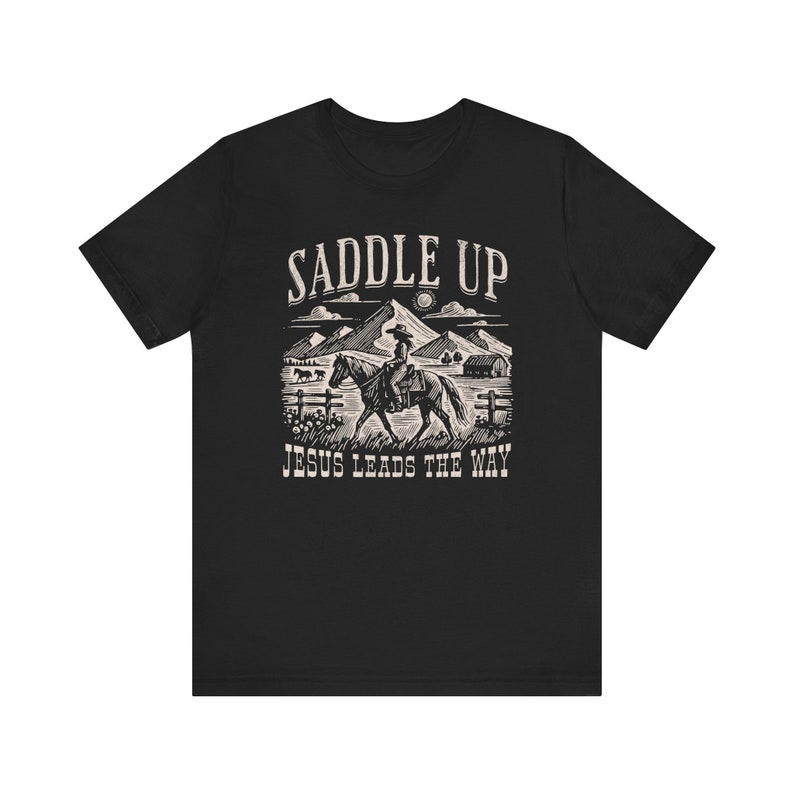 Western Christian Graphic Tee: Cowgirl Jesus Lover Gift image 3