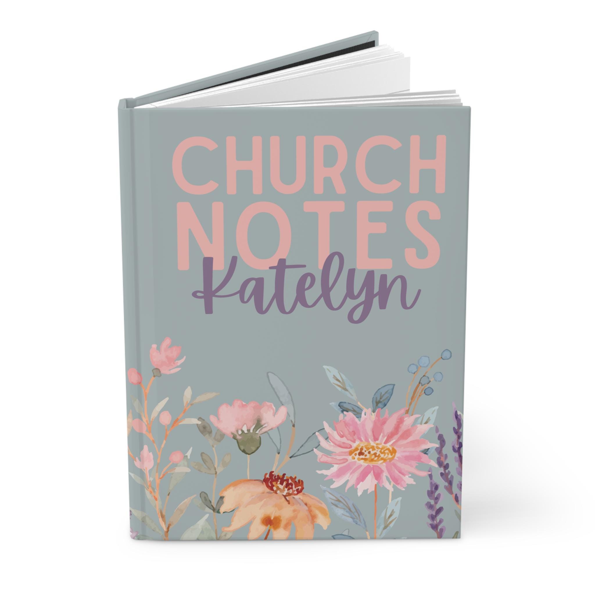 Personalized Church Notes Journal Hardcover, Customized Hard Cover ...