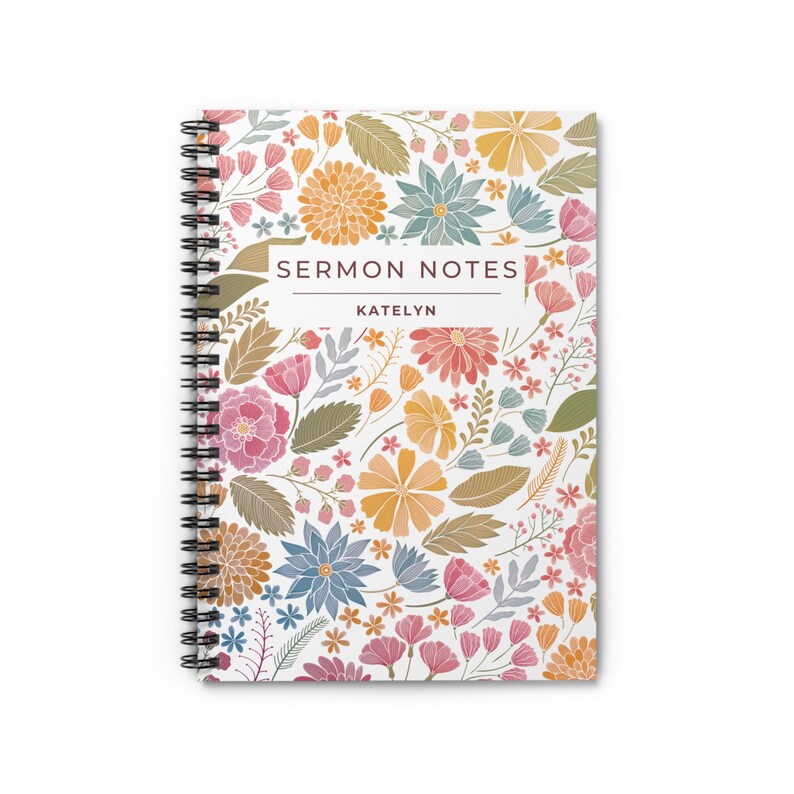Custom Church Spiral Notebook, Personalized Sermon Notes, Church Notes ...