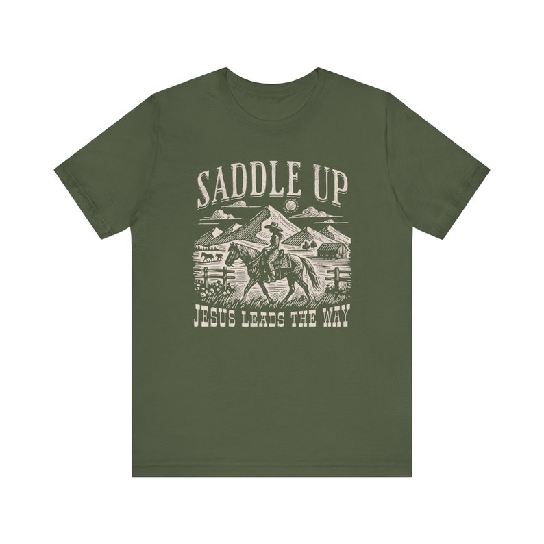 Western Christian Graphic Tee: Cowgirl Jesus Lover Gift image 2