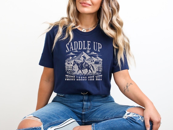 Western Christian Graphic Tee: Cowgirl Jesus Lover Gift