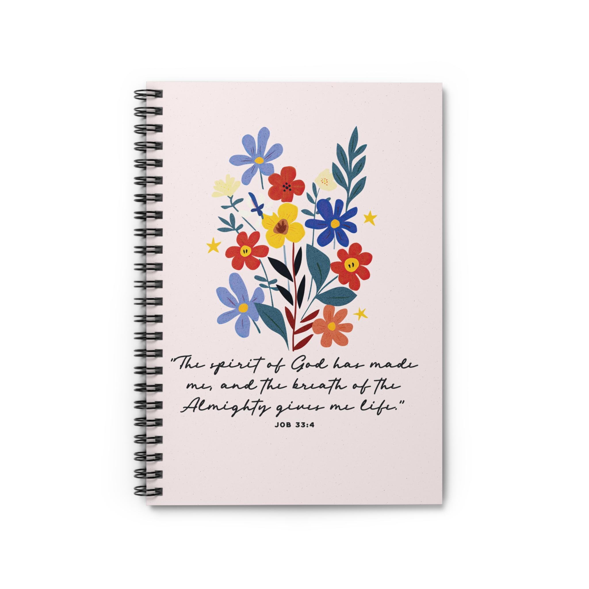 Floral Bible Verse Spiral Notebook, Sermon Notes, Trendy Pink Church ...