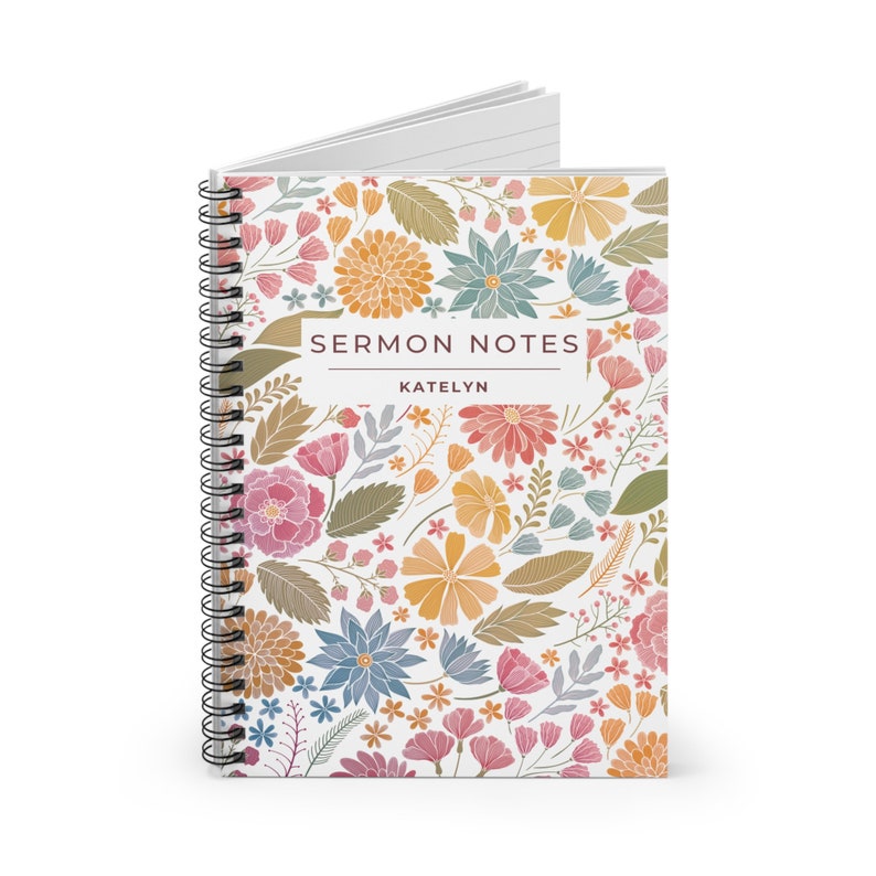 Custom Church Spiral Notebook, Personalized Sermon Notes, Church Notes ...