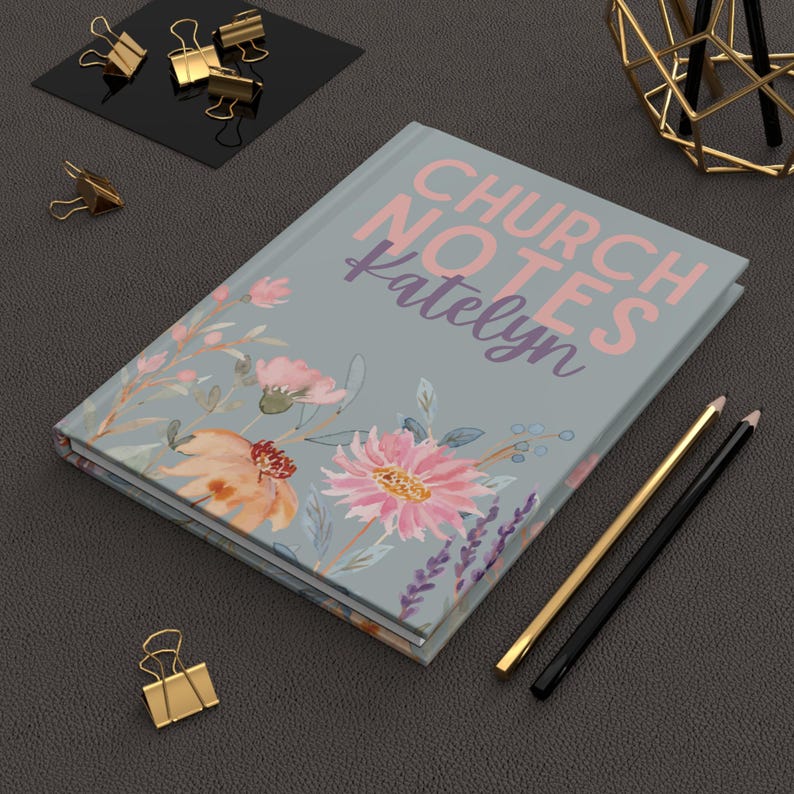 Personalized Church Notes Journal Hardcover, Customized Hard Cover ...