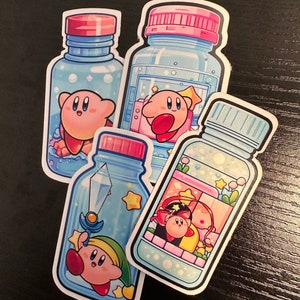 Sticker | Cute Kirby in a Bottle Nintendo