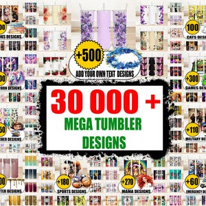 30,000+ Mega Tumbler Wrap Bundle – All-in-One Sublimation PNG Set for Kids, Moms, Sippy Cups & More, digital Download