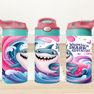 Bunter Hai 12 Unzen Kinder Tumbler Wrap, Cartoon Kid Tumbler Wrap, Baby Hai 12 Unzen Kinder Tumbler Sublimation, Kid Tumbler Wraps