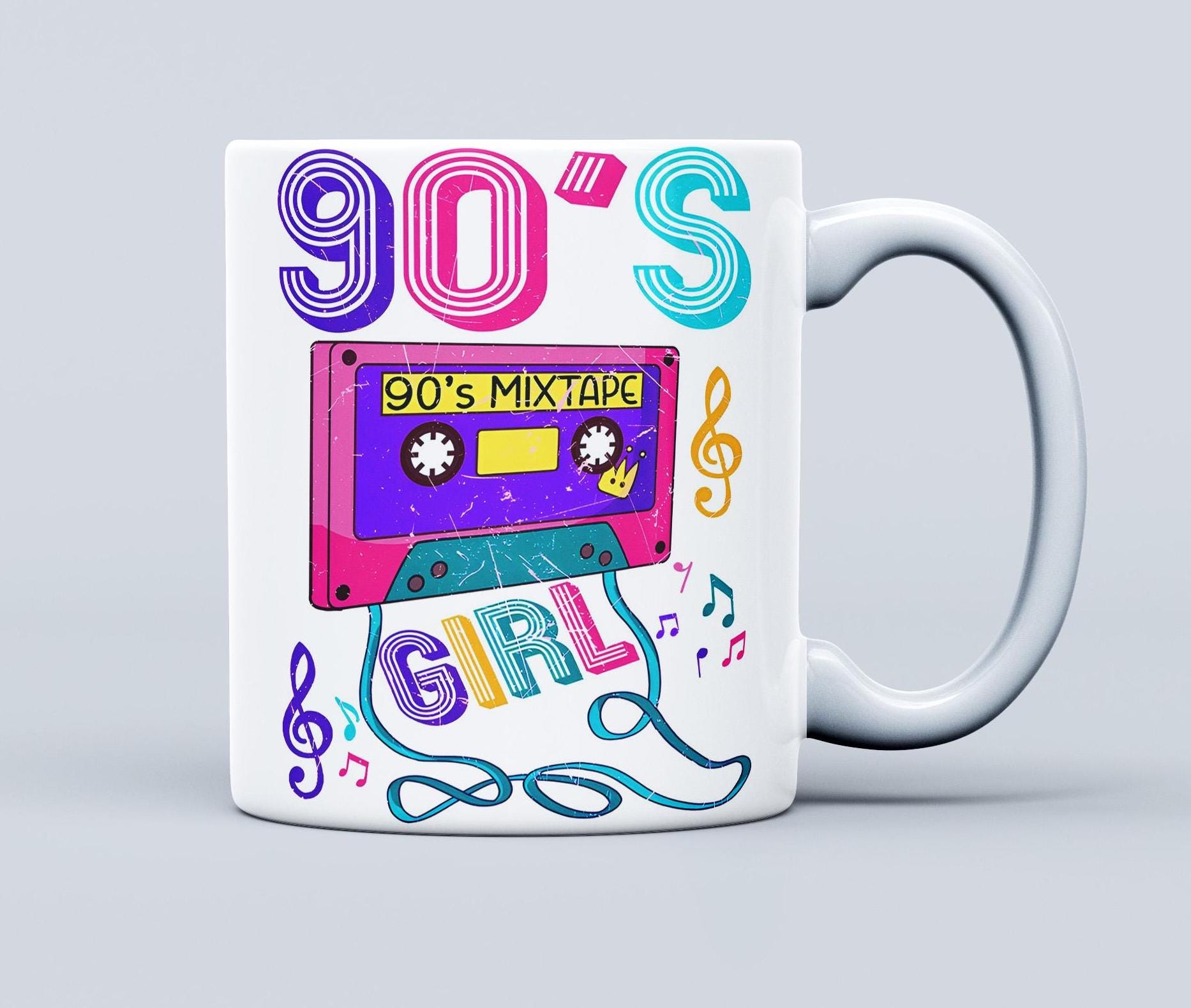 90s Mug Wrap Sublimation Design, 90's Raised Mug Wrap Sublimation, 90s Retro Mug Wrap Design, Retro Mug Wrap, Digital Download