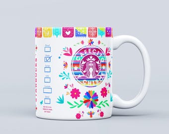 Cafecito y Chisme Mug Sublimation Design: 11oz 15oz Mug Wrap (Digital Download)