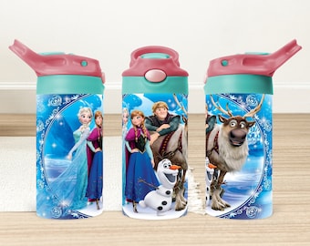 Frozen Kids Sippy Cup Tumbler Wrap: 12oz Sublimation PNG (Digital Download)