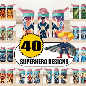 Super Hero 12 oz Sippy Cup Tumbler Wrap Designs Bundle, Cartoons Flip Top Bundle, kids 12 Oz Sublimationr Png, File Bundle Digital Download