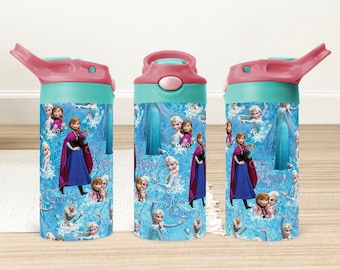 Envoltura para vaso infantil Frozen PNG: Diseño de vaso para sorber de 355 ml (descarga digital)