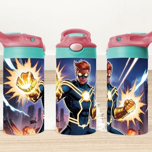 Superhero 12oz Kids Tumbler Wrap Png, 12oz Superhero Tumbler Sublimation Wrap, Cartoon 12oz Kids Flip Top Tumbler Wrap, Download digital